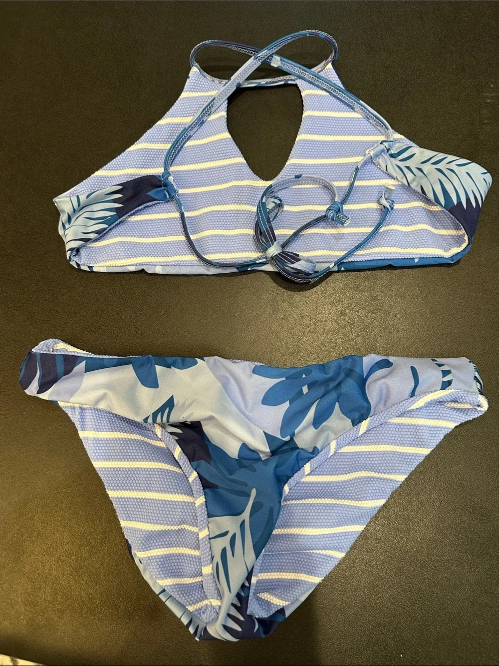 Blue Floral reversible Swim Set